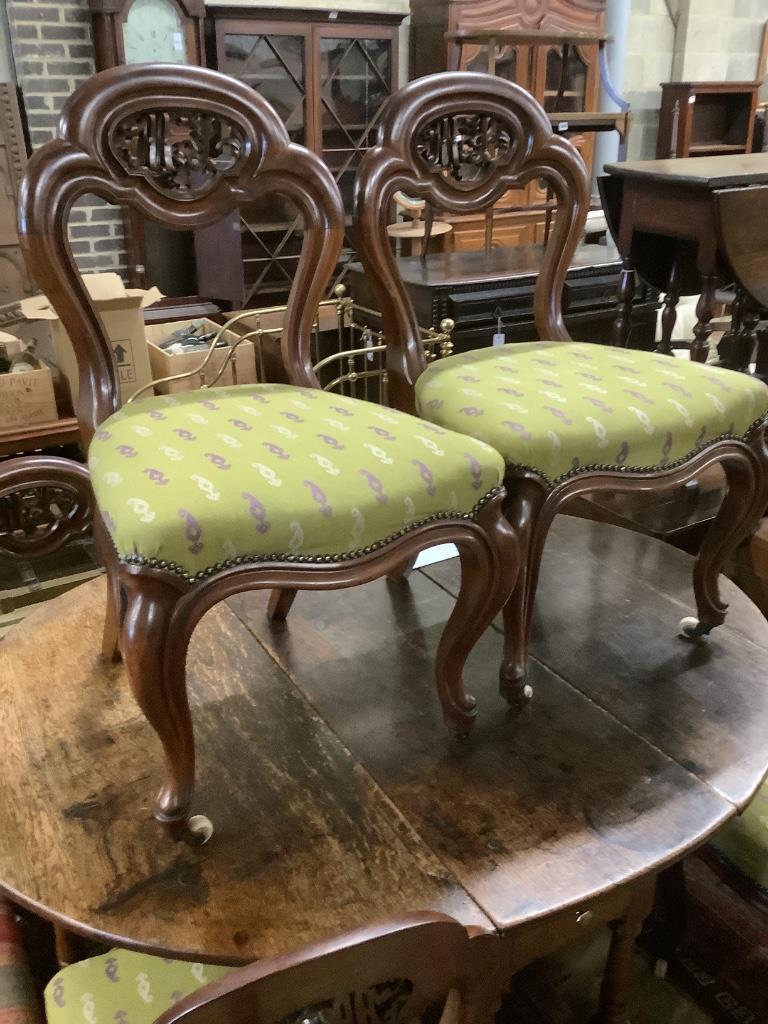 Six Victorian chairs with fretwork stating 'MS', believed to be for M. Strachan & Sons - coal merchants in Hull